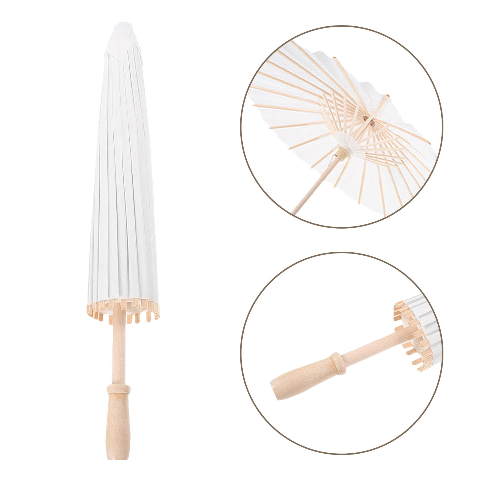 Photography Vintage Style - 3 Parapluies en Papier Blanc Vintage,