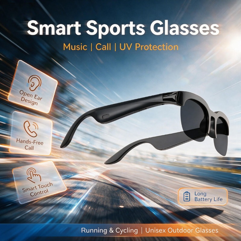 Photography Outdoor - Lunettes intelligentes Bluetooth à oreilles libres,