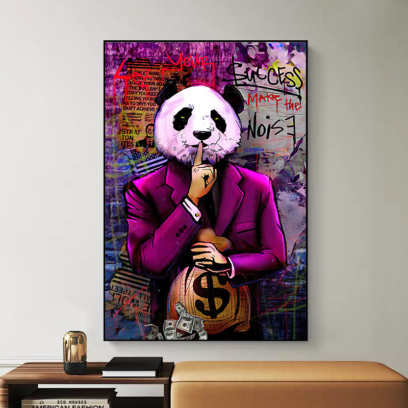 Photography Duck - Graffiti Art rouge bleu vert Panda