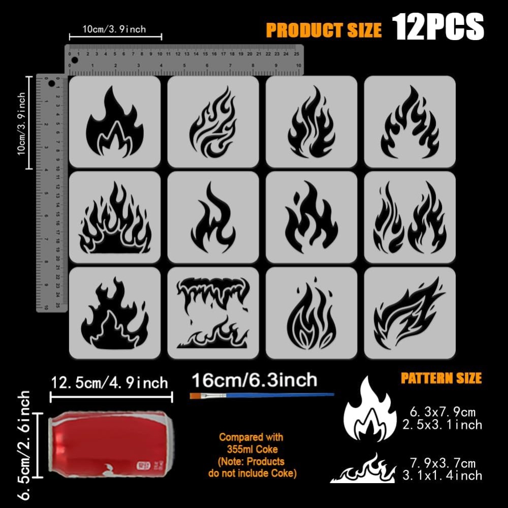 Lot de 12 pochoirs de peinture - Photography Techniques avis et prix